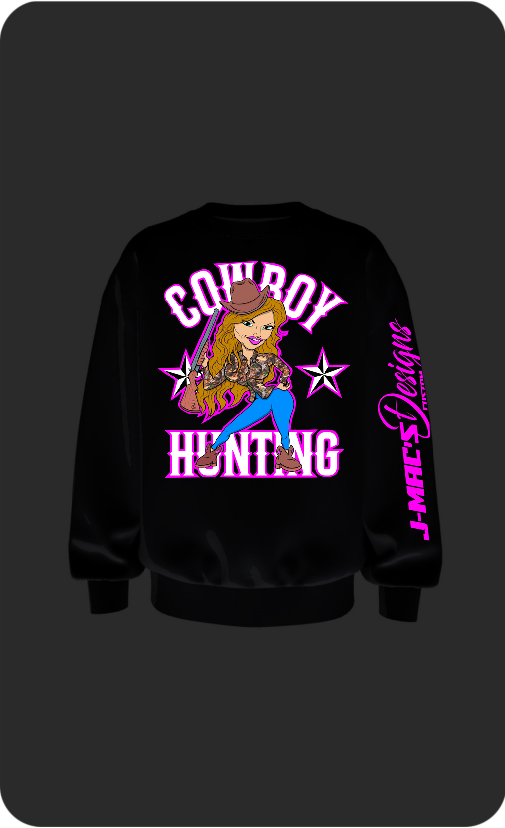 Cowboy Hunting Illustration Sweatshirt