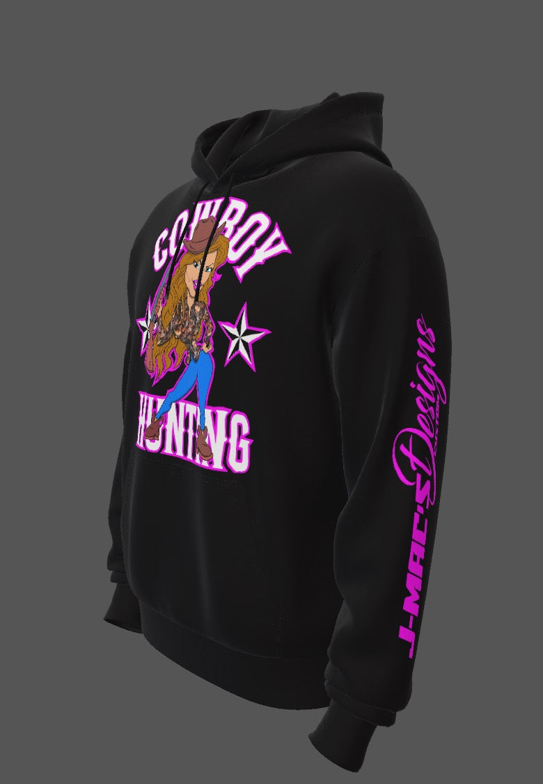 Cowboy Hunting Illustration Hoodie